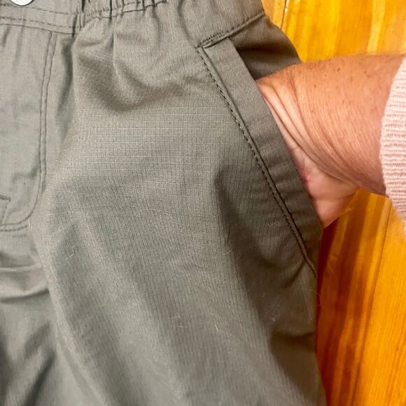 PrAna Double Peak All Around Pants Sz 4 Olive Organic Cotton Ripstop Travel EUC - Picture 11 of 16